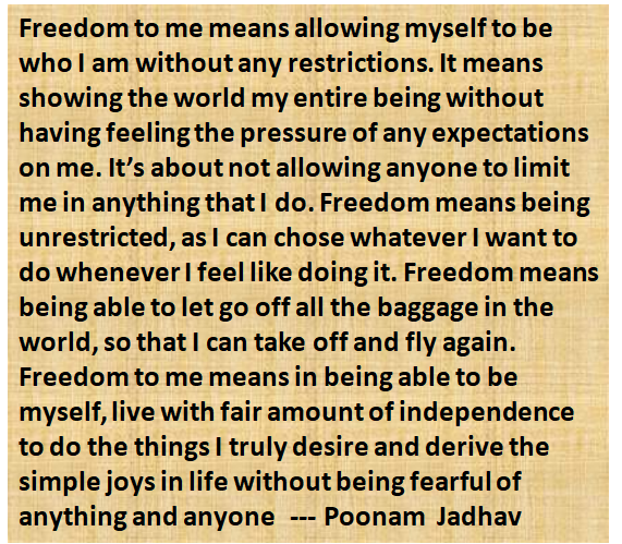 poohsdiaries's tweet photo. @upwards_loans Here is what Freedom means to me 
#73YearsOfFreedom #ContestAlertIndia #Giveaway #IndependenceDayIndia #JaiHind #IndependenceDay2019 @upwards_loans 
Join 
@TarakKalsekar 
@Rujulicious
@nnikhil539 
@vinij25 
@patpriyan 
@sudhsj10
@rashrosy https://t.co/rWw5dgVIJ2