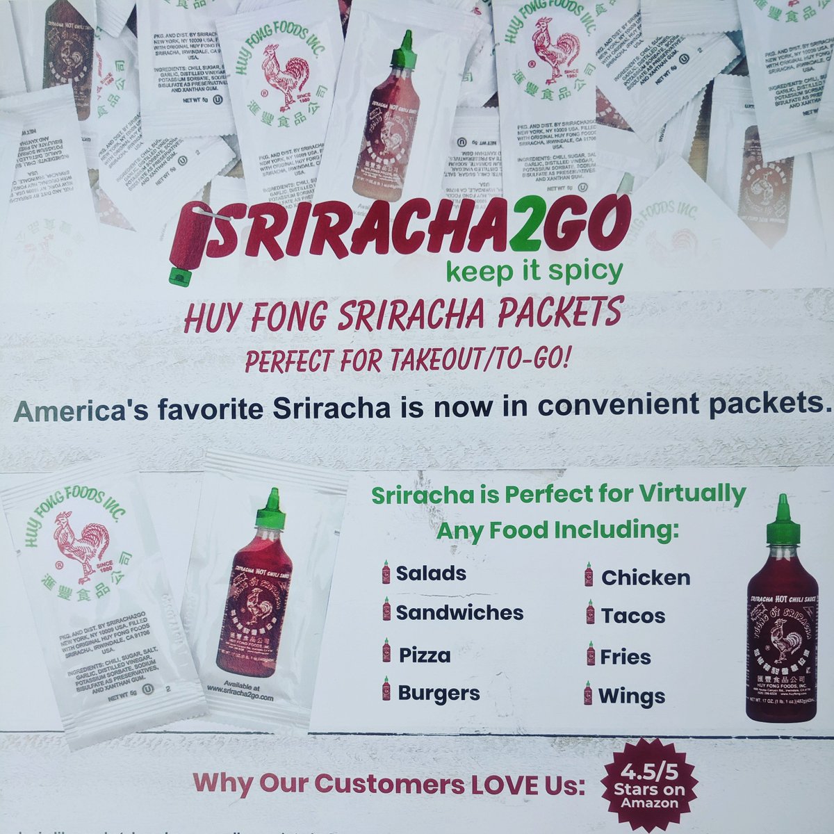 ICYMI! Huy Fong Sriracha Packets! Perfect for your spicy on-the-go lifestyle. 🔥🌶️🐓🔥🌶️🐓 Visit our site. @huyfongfoods #sriracha #srirachapackets #togo #huyfong #packets #travel #life #sriracha2go