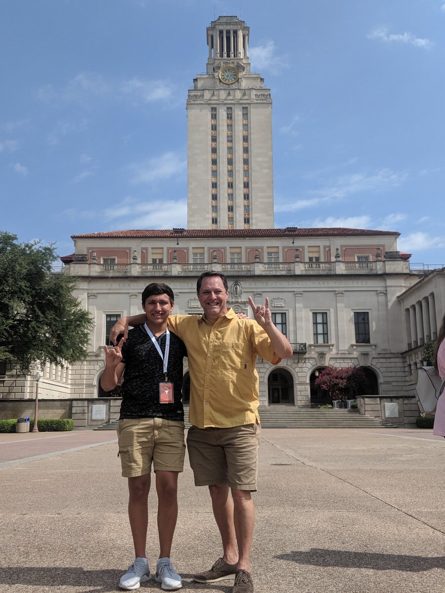 randysumner's tweet image. Touring my wife's alma mater with son who is strongly considering becoming a Longhorn. The campus has transformed significantly since we lived in Austin nearly two decades ago.