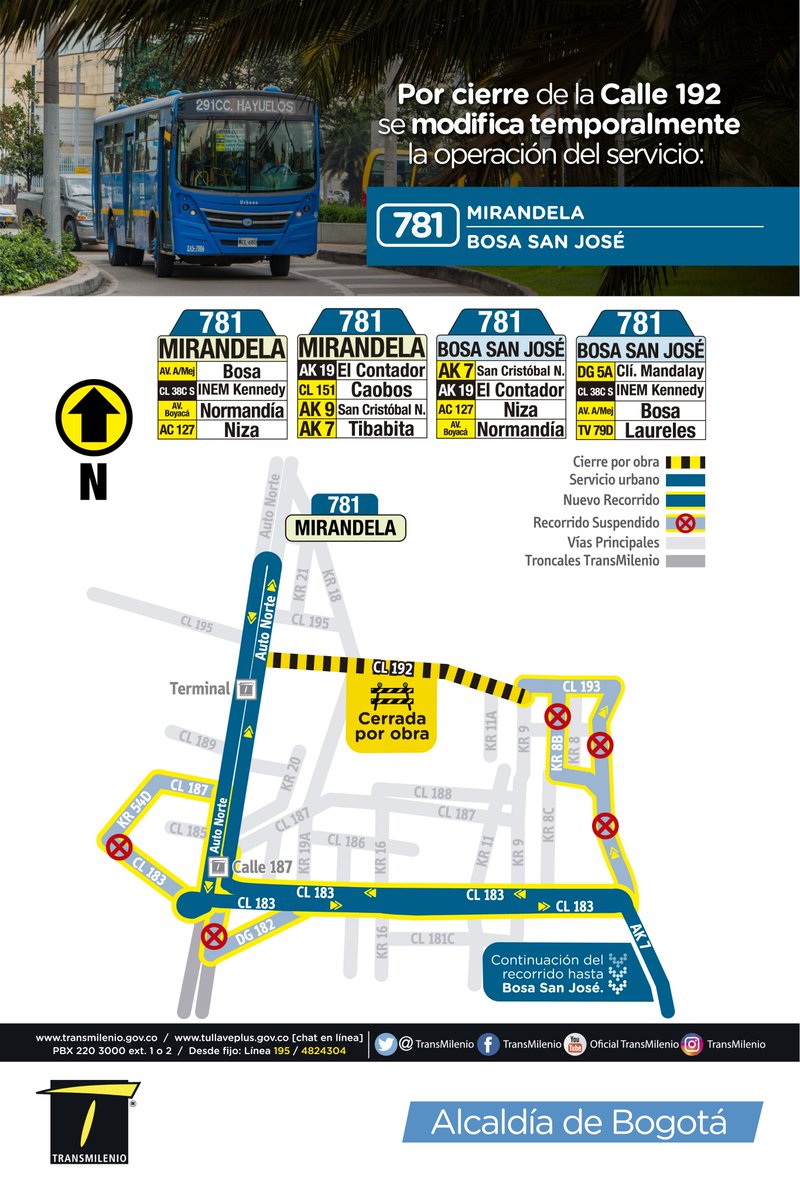 alcaldiausaquen's tweet photo. ⚠️#DebesSaber informamos los desvíos de las rutas que tendrán modificaciones debido a la obra que realizara el acueducto en la calle 192. https://t.co/Cd9ZZFtgoy
