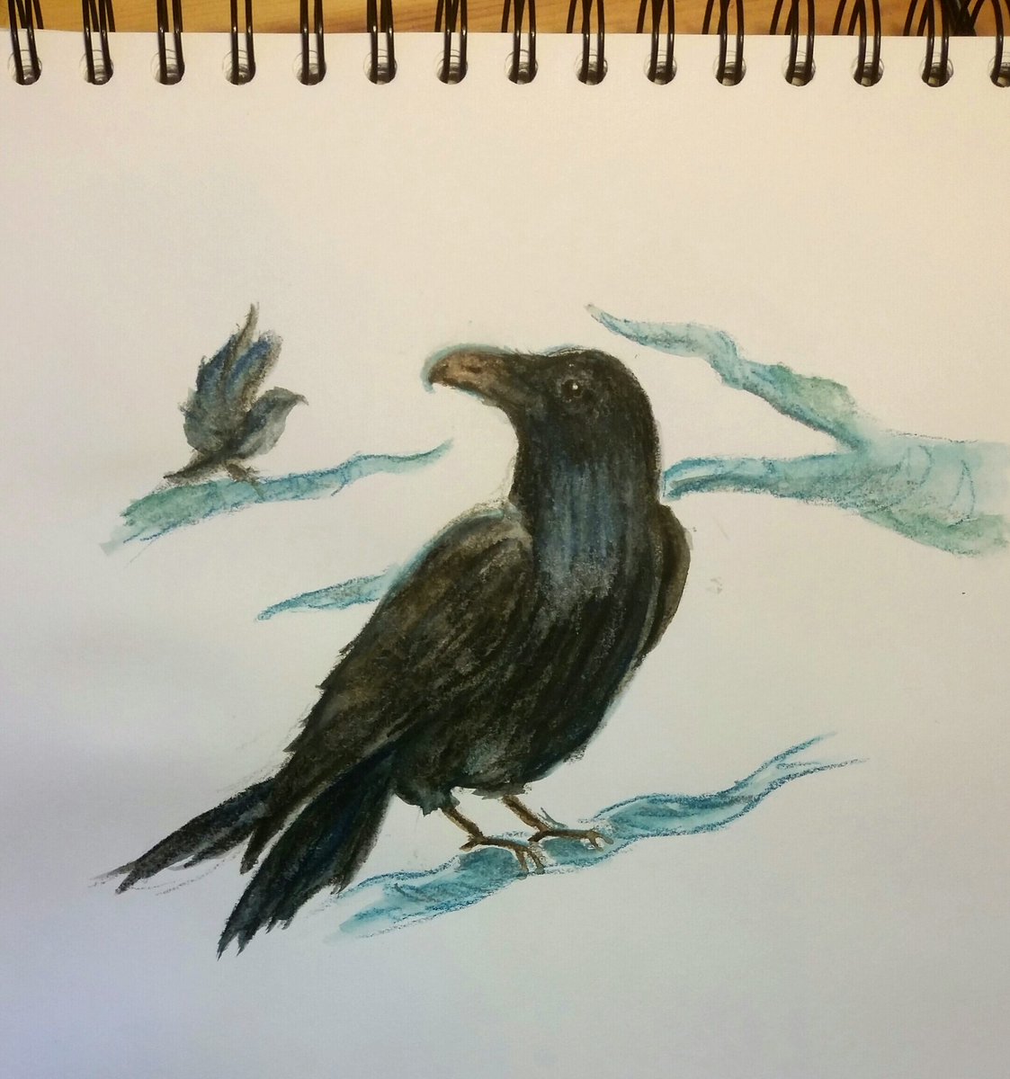 Kaywi8's tweet photo. Première fois que je tente les pastels aquarellables, sympa comme tout ces petits bâtonnets colorés 
#drawing #animals https://t.co/vjZHfL9bqa