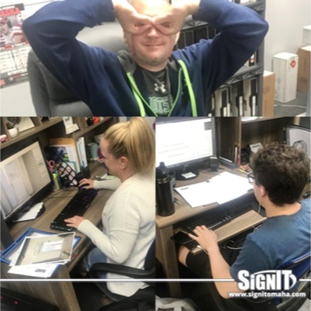 OmahaSignIT's tweet image. The work never stops, unless your Scott 😜😆😉 #ScottApproved  #WeAreSignIT #inhousedesign #designdepartment