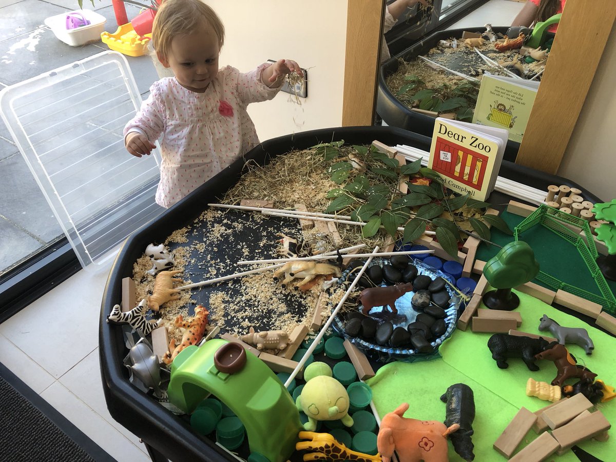 still_kel's tweet photo. Our newest member has been enjoying exploring the sensory materials in our small world scene this week. We have been reading one of our favourite books ‘Dear Zoo’ and learning about the animals within the story. 📚🐒🐍🦒🐸🐘🐪#DevelopingImagination #earlyyears @DearZooLive https://t.co/3aexgo0boQ