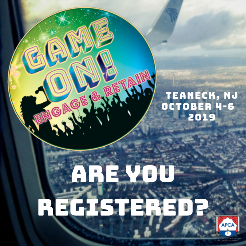 TheAPCA's tweet photo. Join us in Teaneck, New Jersey Oct 4-6, 2019 for the 2019 Campus Activities Planning Conference! 
.
.
.
.
.
.
#LiveShowcases #RovingArtist #LateNightEvents #EdSessions #KeynoteSpeakers #CollegeAdvisors
#CollegeStudents #Entertainment #Education #theAPCA #APCANJ2019 https://t.co/AT9R0nGlM9