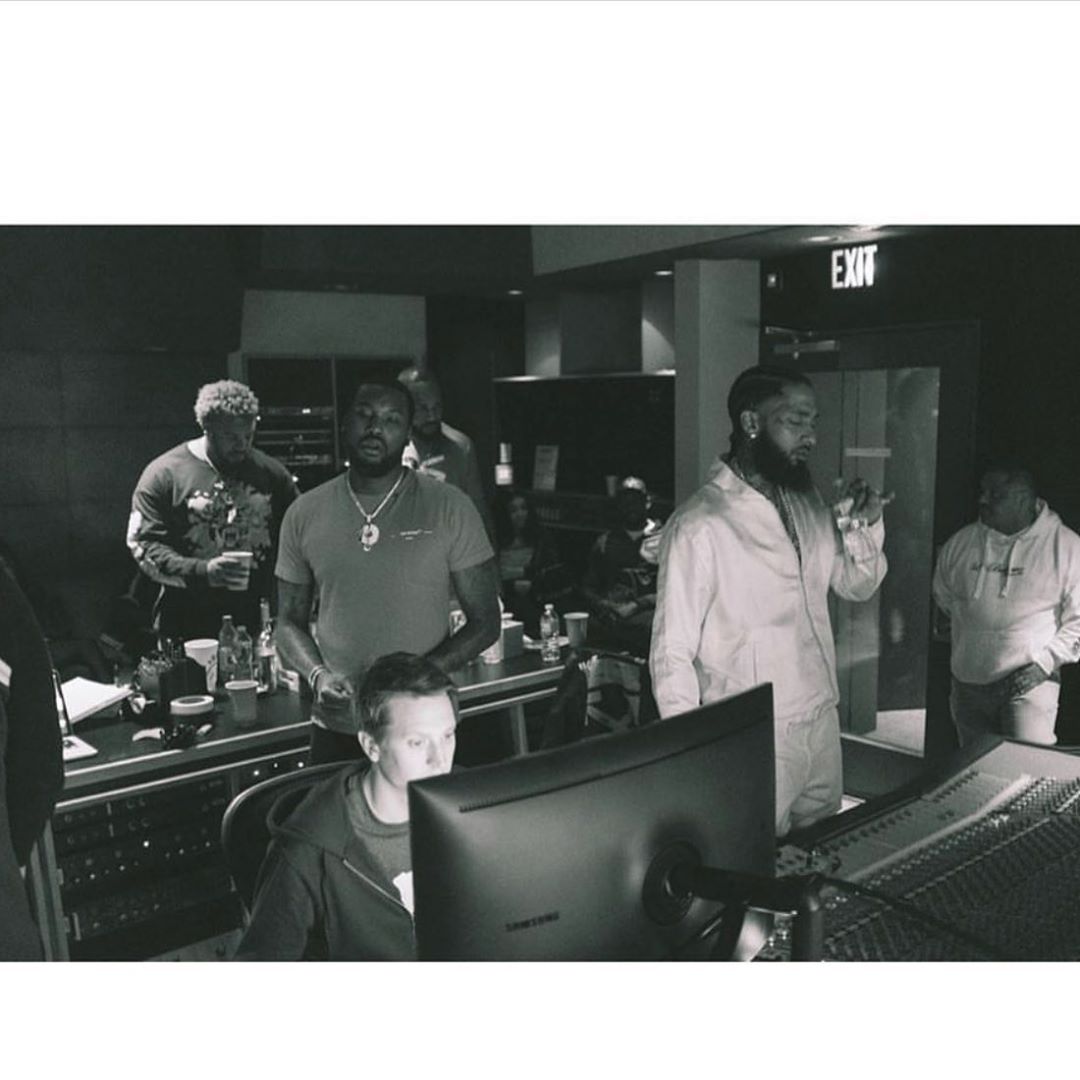 MeekMill's tweet photo. Happy birthday to you bro .... I know you somewhere doing some cool shit feeling good!!!! #themarathoncontinues @NipseyHussle  💙💙💙 https://t.co/A9QW8WIgvZ