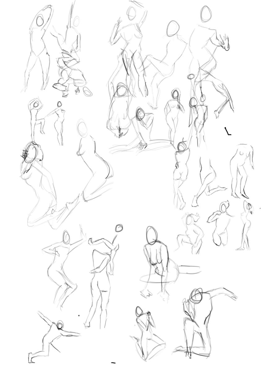 ArtSpooks's tweet image. 1 min per gesture warm up session. I had no time for details at all but I do think that I managed to catch the gesture in most cases