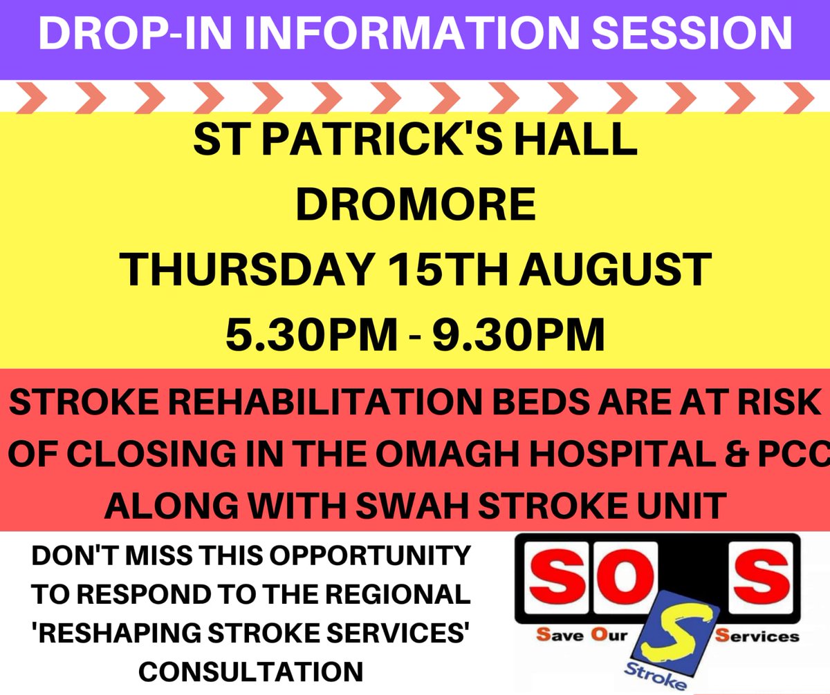 FermanaghS's tweet image. As well as tonight in #Dromore, volunteers will be on hand at #Knocks Hall, #Ederney Townhall, and #Derrygannon Hall next week. If you haven't took part already, take 5 minutes out to #SaveSWAHStroke #SaveWard5