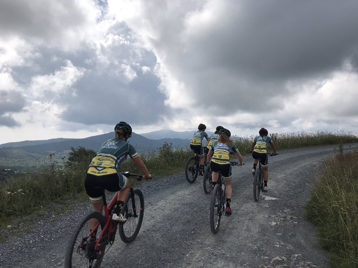 LMCcyclingteam's tweet photo. Met our new strength 💪🏻 coach, took media 📸 photos, and enjoyed fabulous 🚴‍♀️ rides with 🔥 views today at team camp ⛺️.
.
#LeesMcRae #defeet #skratchlabs #bellbikehelmets #feedbacksports #wahoofitness #ridehincapie #IBD #collegiatecycling https://t.co/IE0gLaIn1B