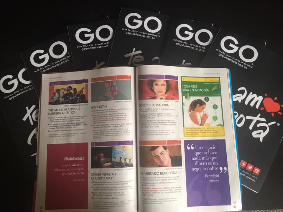 Muy feliz por la mención en última edición de la revista GO...la fiesta para celebrar mis cumpleaños va muy grande!!!