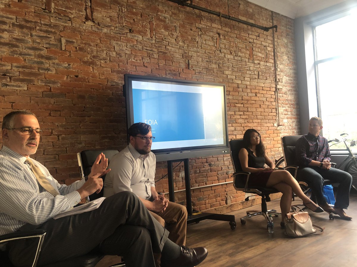 opendatade's tweet photo. Really excited to kick off tonight’s #FOIA Panel at @CompassRed  HQ! @eturkel moderating with @JeanneKuang, Doug Denison, &amp; Bert Scoglietti participating https://t.co/IUIB37UN0F