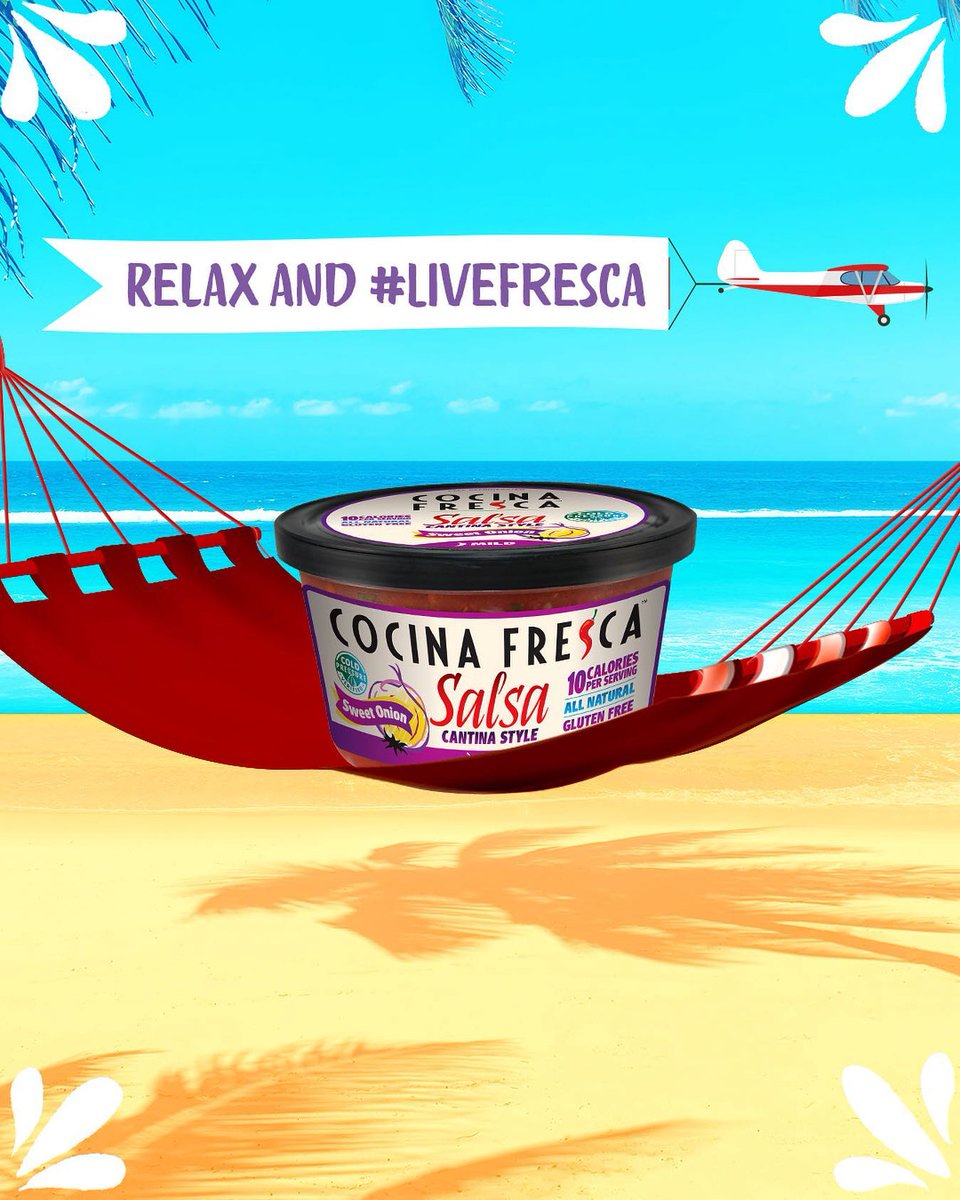 CocinaFresca's tweet photo. You may not be able to get away for #NationalRelaxationDay, but nobody can keep you from relaxing wherever you want in some you daydreams. That’s right, you can even #LiveFresca in your 🧠 https://t.co/s646ou0ZrE