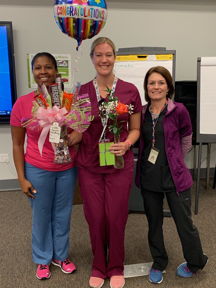 SchoolNursesLA's tweet photo. Congratulations Lyndi Siegel!  Lyndi is the recipient of the LSNO $1,000 Scholarship Award. Lyndi (pictured below with her supervisors) is a School Nurse with Iberia Parish.  #SchoolNurse #LouisianaSchoolNurses #LSNO https://t.co/lCzcI6foAr