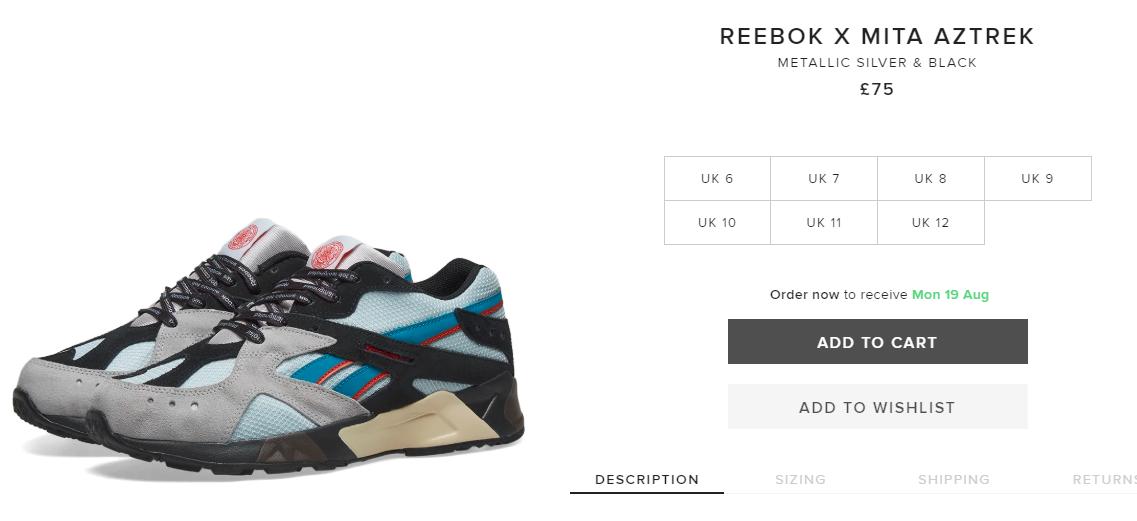 reebok aztrek mita