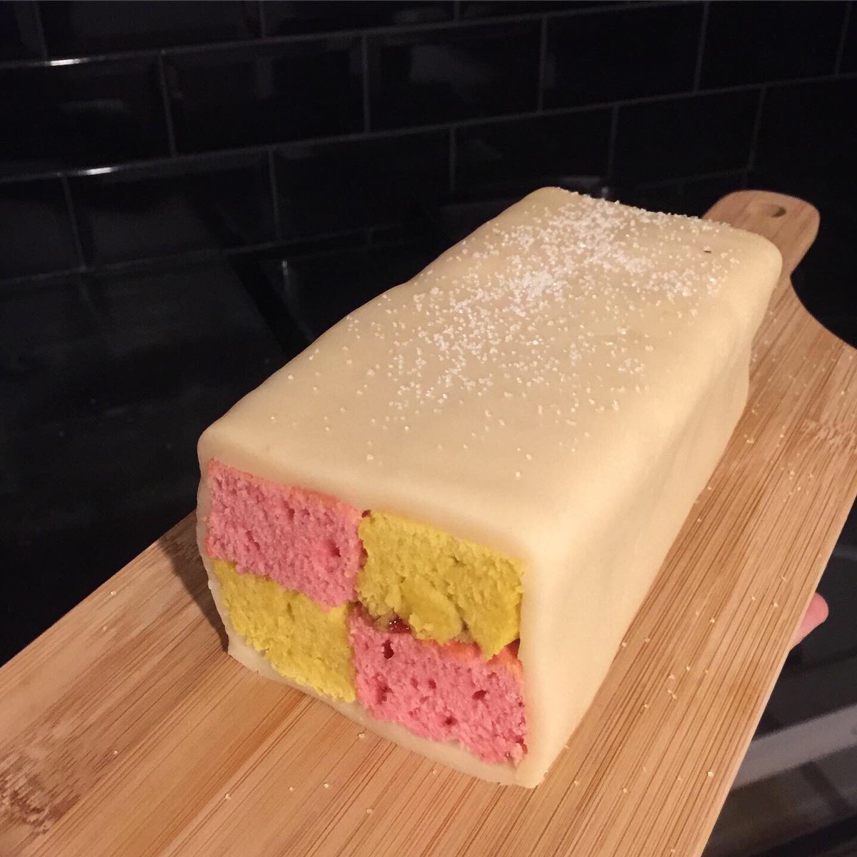 vegansmurf's tweet photo. So I tried to make my son a #vegan #battenberg cake, using @DrOetkerBakes marzipan icing. Thought it would be easier 😅 #wonkycake #firsttry #vegancake #veganbattenberg #veganbaking #veganeats #veganhome #veganmum #vegankitchen #veganshare #bitwonky #betterlucknexttime https://t.co/7u6EcLyBq8