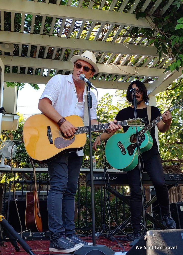 WeSaidGoTravel's tweet photo. Thank you to Chris Palmeri for the fantastic garden #party #concert with @ChrisStills

#VIDEO: https://t.co/Mw4cmC3KT1
#Woodstock in #LosAngeles #singer #songwriter 
#SonofStills #StephenStills 
#CrosbyStillsNash
@CSNofficial #livemusic #travel #yay #grateful https://t.co/fvRjA4xBQG