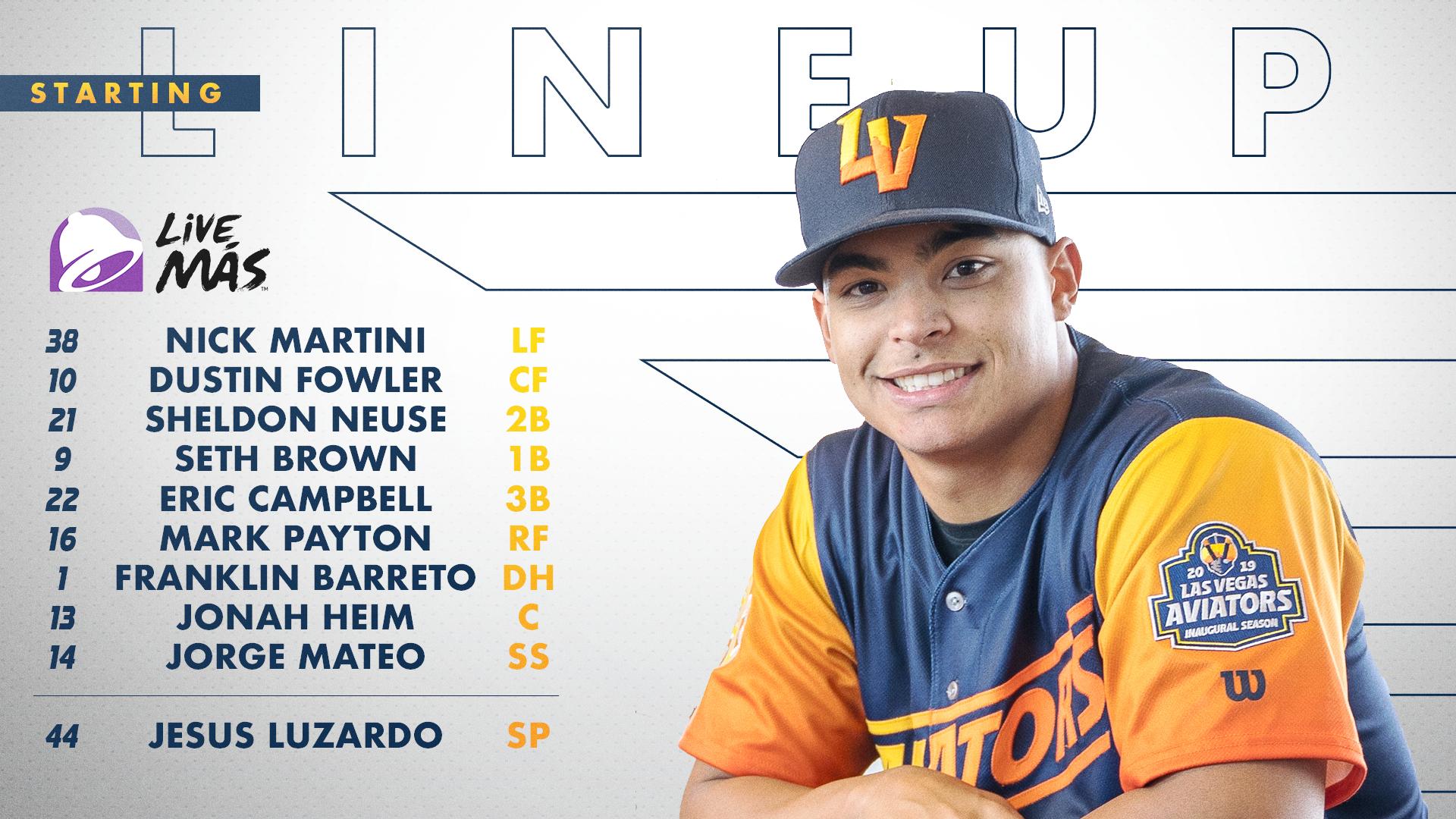 Las Vegas Aviators on X: Welcoming back Jesus Luzardo with open wings as  he takes the mound for tonight's game against the Albuquerque Isotopes✈️⚾️  Here's tonight's @tacobell starting lineup:  / X
