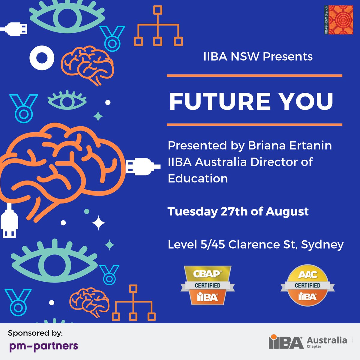 Learn the latest business analysis certifications with Briana Ertanin. Learn about CBAP, AAC and CBDA certifications and ask any questions you may have to better your FUTURE SELF! The event will be held at <a href="/PMPartners/">PM-Partners group</a> new state office bit.ly/2Z5axR1#IIBA #CBAP #AAC #CBDA