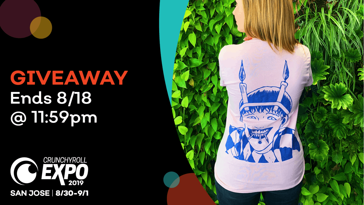 crunchyrollexpo's tweet photo. 😱 FLASH CONTEST 😱 Planning to see Junji Ito at CRX? Follow us here and retweet us with a friend you'd watch the Junji Ito collection to win this exclusive Junji Ito pink t-shirt! https://t.co/Qg2eHNqcck