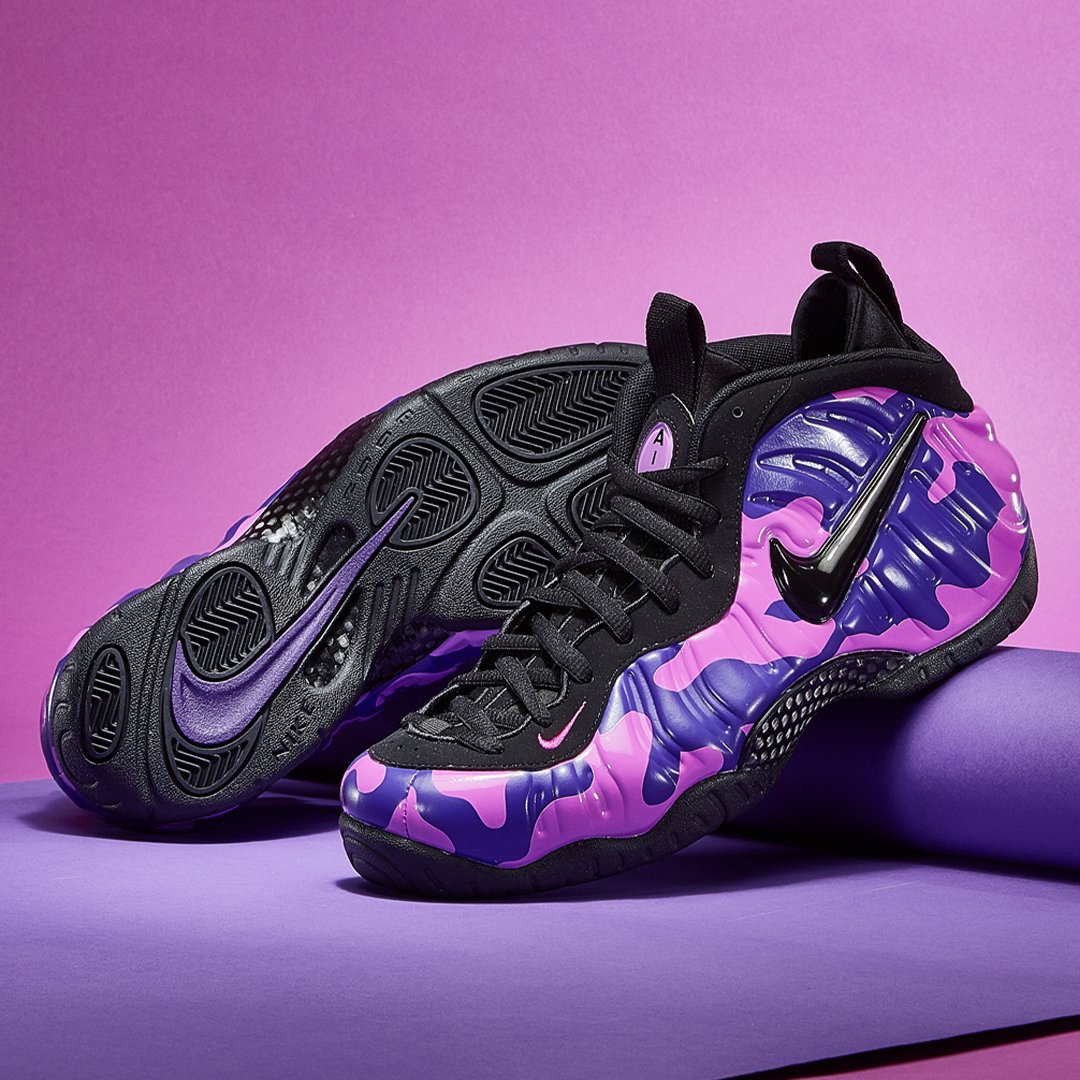 nike foamposite pro purple camo