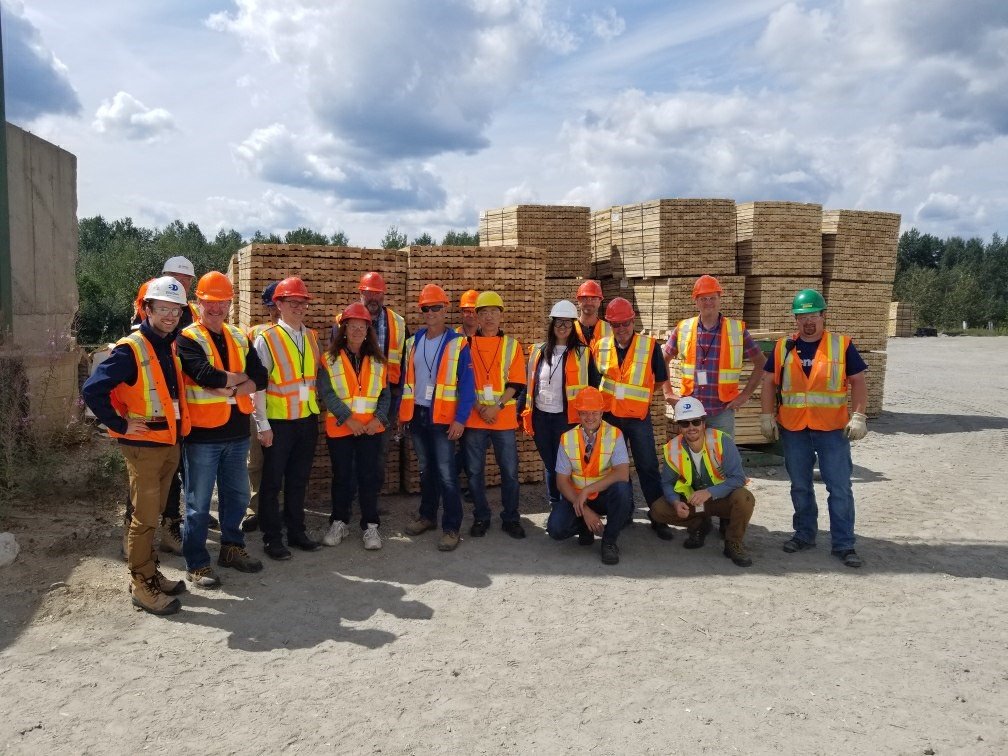 ItTakesAForest's tweet photo. As part of our tour we are visiting @EACOMTimberCo's modern sawmill with architects, engineers & municipal dignitaries. #sawmill #architects #engineers #buildwithwood #woodisgood #ItTakesAForest #milltour @rayonier https://t.co/fgefXD9LFV