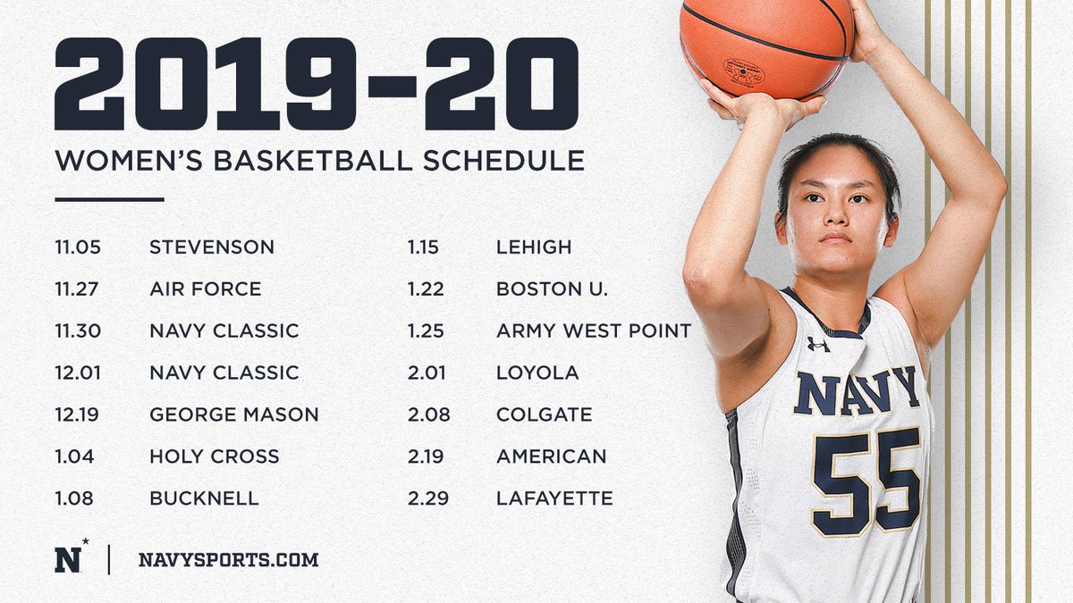 NavyAthletics's tweet photo. 📅🏀SCHEDULE RELEASE🏀📅
We'll see you in Alumni Hall!
Season Tickets are on sale now! Guarantee the same seat for all home games, including the 2019 Veterans Classic and the Army-Navy doubleheader!
🎟https://t.co/rxs9gY4USJ
#RaiseTheSail
@NavyBasketball | @NavyWBB https://t.co/tl2jTygfND