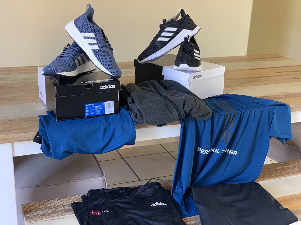 audas_vanschoor's tweet photo. Can’t wait to rock my #PTuniform tomorrow
.
.
.
Thanks @adidasza & @virginactivesa for the drop 🤩
.
#adidassponsorathlete #PTLife
#Adidasshirts #Adidasshoes #Boostvibes #Climalite #Cloudfoam #Adidasshoes #3stripes
#VirginActive #Adidasza #Personaltrainer #8years
#I❤️myjob https://t.co/cKNweDgYF5