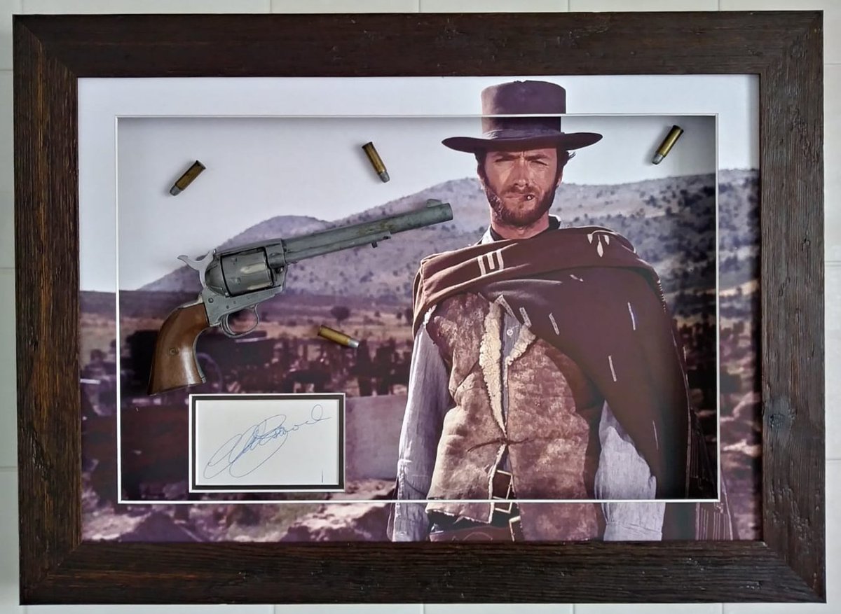 Framed and mounted signed card of Clint Eastwood available in storepic.twit...