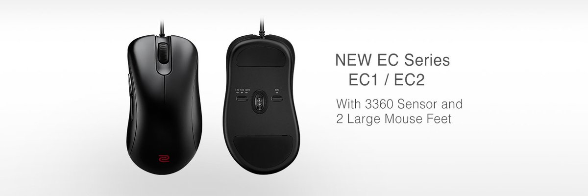 ZOWIEbyBenQUSA's tweet photo. With the positive feedback of the DIVINA EC Series, we are updating our Matte Black EC Series to utilize the 3360 sensor and larger mouse feet. https://t.co/0UCyGAKKbP