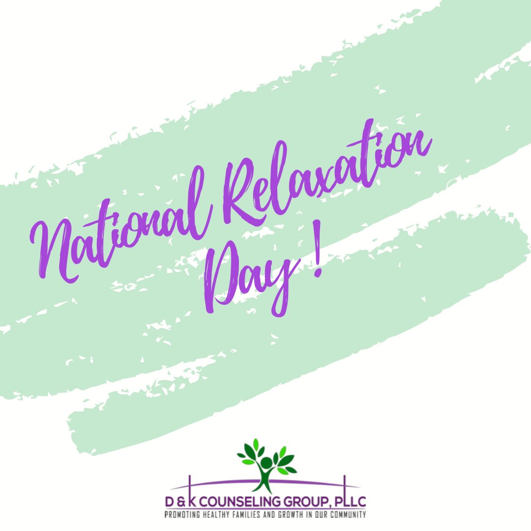 dkcounselinghou's tweet photo. Its National Relaxation Day! What is your favorite way to take a load off? Let us know below! #NationalRelaxationDay https://t.co/Y9Ody0gBRi