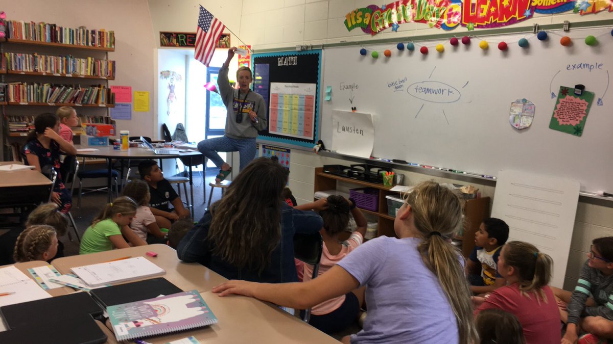 Mrs_Lausten's tweet photo. We have been trying many new co-teaching strategies this week. Today we used "one lead, one assist" &amp; I learned a vocab. routine that @AlanaStothert has used for reading instruction! #megaroom #teachUp #teachmates #proud2bMPS #5thgrade #teamteaching @MillardPS @MPSElemEd https://t.co/V58xy5LA3R