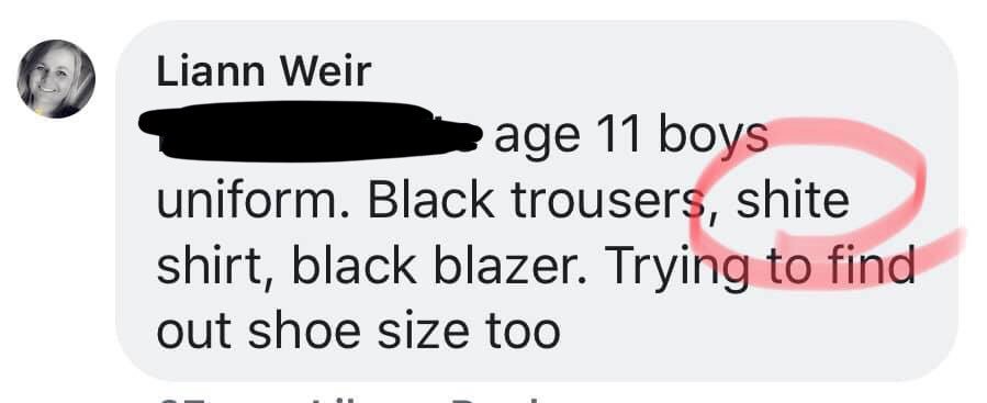 liannweir's tweet image. When your Facebook plea for a family in need goes horribly wrong. It’s a white shirt ... white.  🤦🏼‍♀️ #autocorrectfail