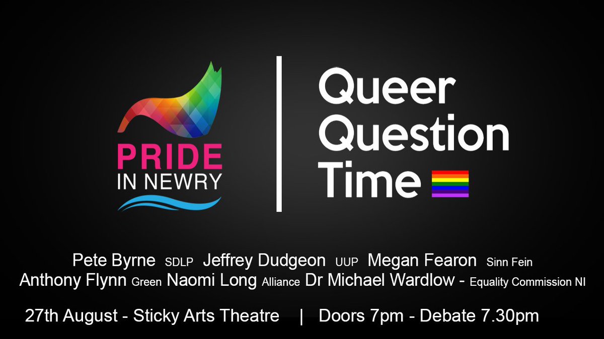 So_MeNI's tweet photo. Have you any questions on LGB&amp;T issues for the panel at Queer Question Time on 27 August in Newry?  Whether you can come and ask in person or not, if you have a question send it to davidrobson34@msn.com to get it in front of our panel. https://t.co/WfcW1MnVZg