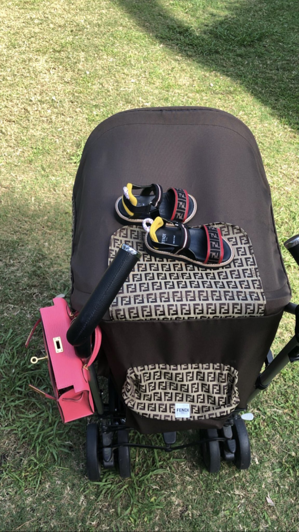 Stormi's new @Fendi stroller and diaper bag