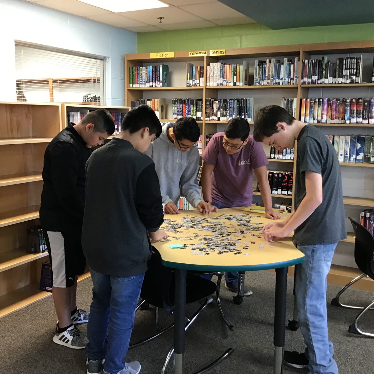 librarianliana's tweet photo. Loved every second of 8th grade Media Center Orientation Day! Completed a reading inventory and an intense scavenger hunt! This year is going to be something special.
#onewhitfield #whitfieldreads #readingwaves #edutwitter #literacyforall #dreamjob https://t.co/qKAuuEYREa
