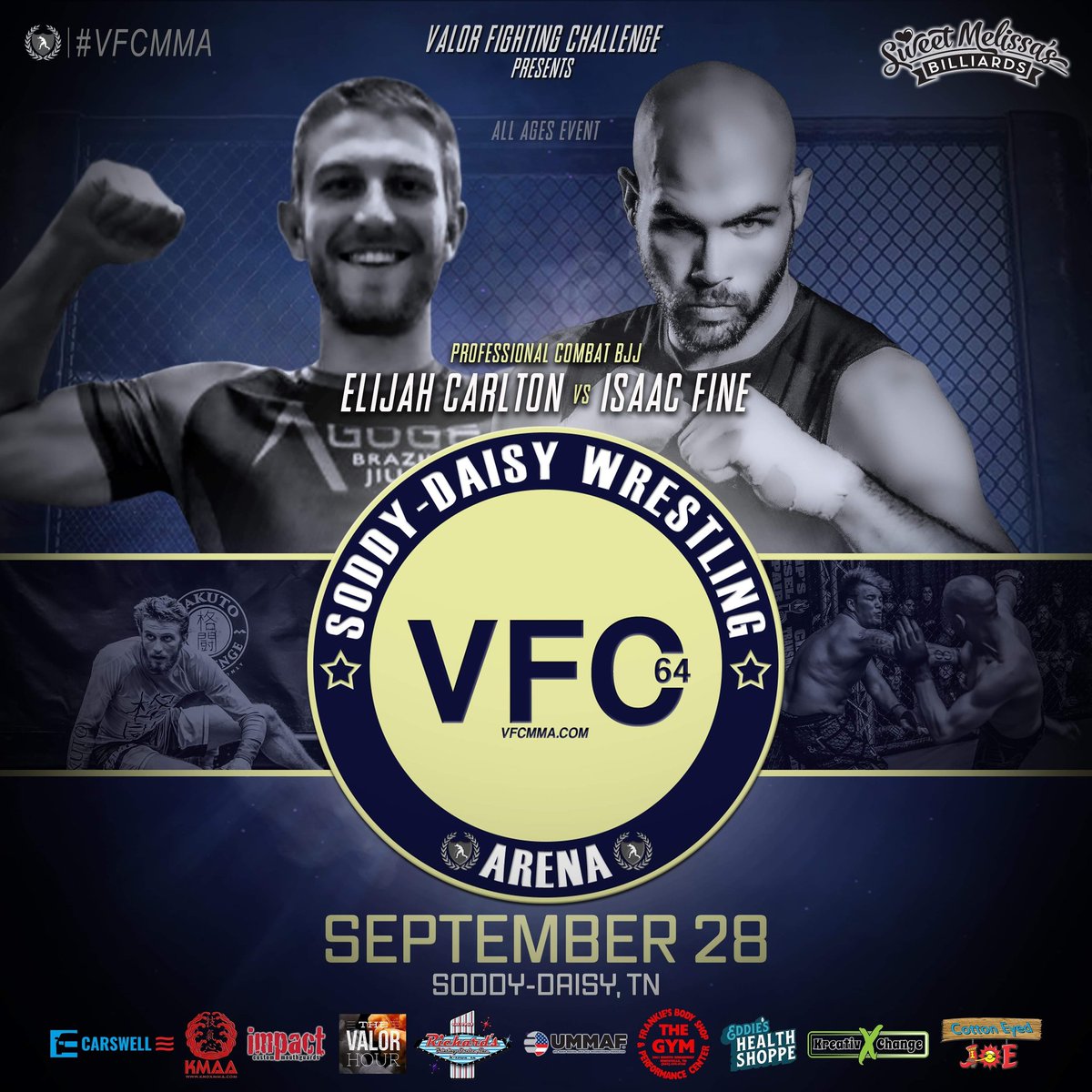 2 fights and 1 Combat BJJ match, and 1 jr muay thai to announce for <a href="/SoddyDaisyTN/">Soddy-Daisy, TN</a> VFC 64! We are only 5 weeks out! 
Tickets available!
Join us live at the <a href="/SD__Wrestling/">SoddyDaisy Wrestling</a> arena.
Live stream on <a href="/FloCombat/">FloCombat</a>

fightertix.com/event/Valor-Fi…

@isaacfine01 <a href="/Swanson1994/">Big Sexy Billy Swanson</a>