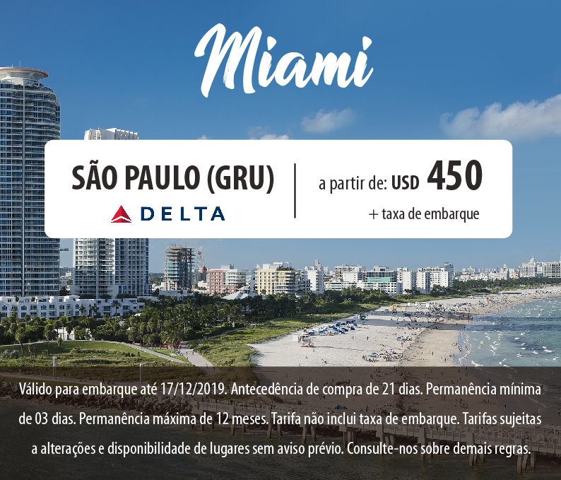 balityviagens's tweet photo. VOE PARA MIAMI COM TARIFA SUPER PROMOCIONAL DELTA AIRLINES ✈✈
📧 reservas@bality.com.br
📲 11-3371-6301
#balityviagens #vacomabality #viagem #viajar #trip #ferias #destinosinternacionais #americadonorte #estadosunidos #unitedstates #eua #miami #passagemaerea #tkt #deltaairlines https://t.co/3ytSynPk7v