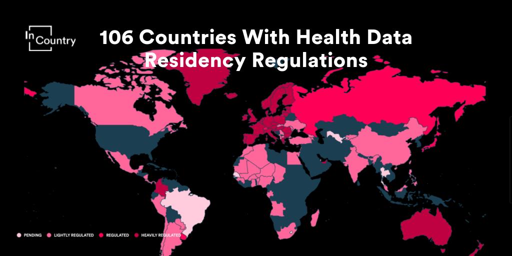 incountry's tweet image. There are currently 106 countries with #healthdata regulations that require in-country storage of health records.
The two countries with the strictest health #datalocalization regulations:
🇦🇪 United Arab Emirates
🇦🇺 Australia
Learn more at incountry.com/research