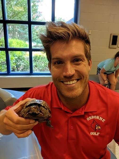 freySTEMlab's tweet photo. Tesar the Turtle will finish the remainder of its life in the Frey Forest! Thanks Mr. T for coming to this little guy's rescue today. #TURTLESmatter @FreyFlames #AimHigh https://t.co/2XSbPQsjvo