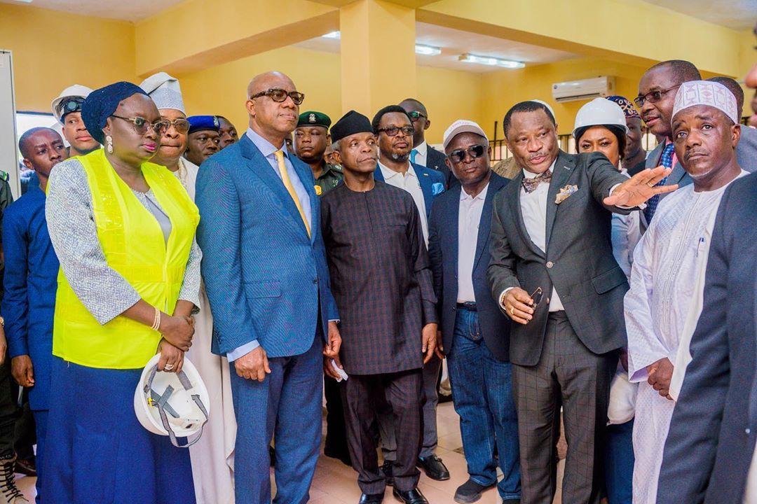 Goganorg's tweet photo. Earlier today in Abeokuta, Ogun State,  @ProfOsinbajo   commissioned the NDPHC power substation &amp; transmission lines improving transmission grid supply to the people in Ogun State and environs. https://t.co/sqXbaefOfI