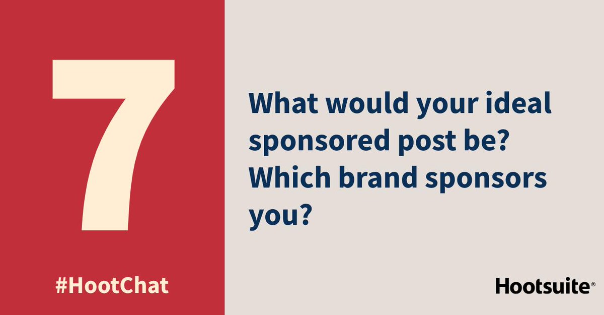 Q7. What would your ideal sponsored post be? Which brand sponsors you? #HootChat