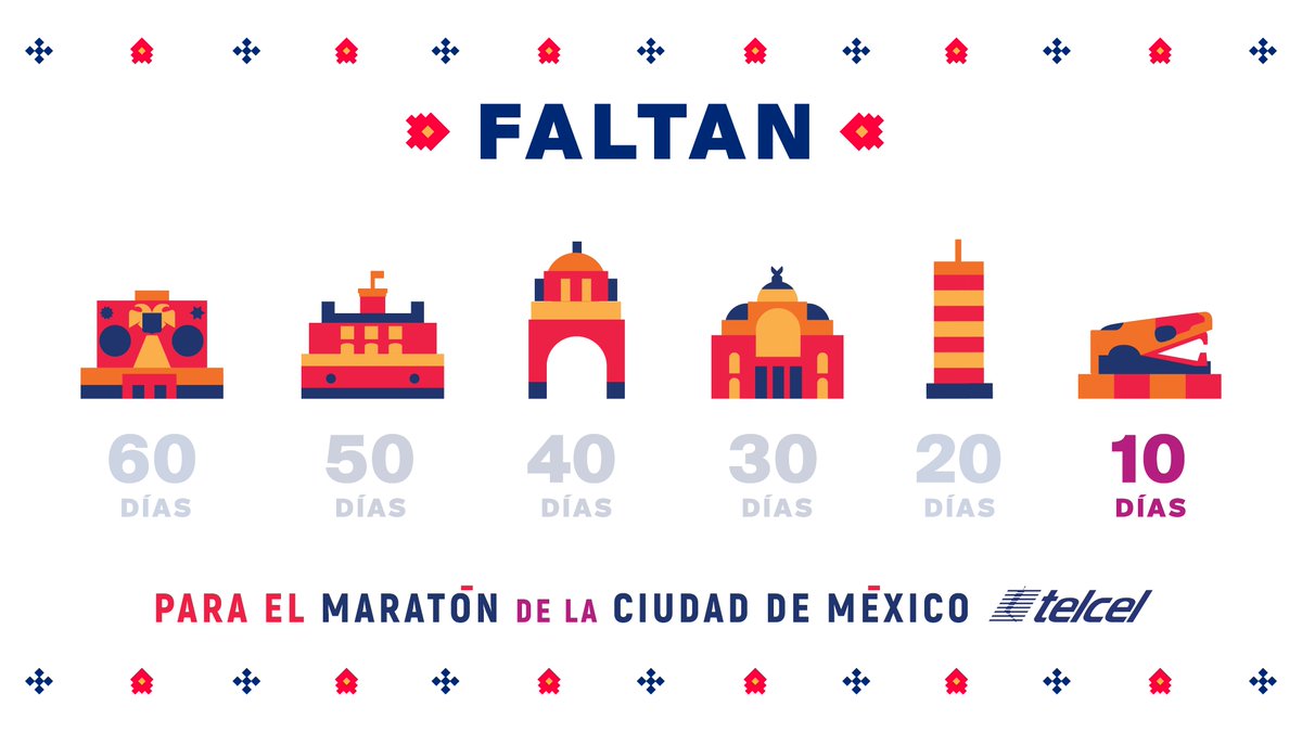 MaratonCDMX's tweet photo. ¡1️⃣0️⃣ DÍAS! 👟 👟  💪🏻😍

#MaratónCDMXTelcel https://t.co/nBjW5HBLPm