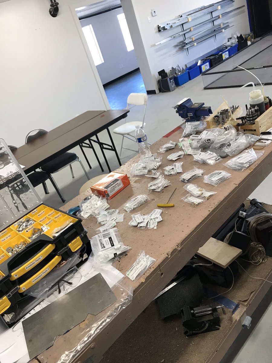 FTC12841's tweet photo. Sorting, taking inventory, and unpacking all the new parts from @ServoCity @Actobotics #gettingreadyforthenewseason https://t.co/lle7czhHP8