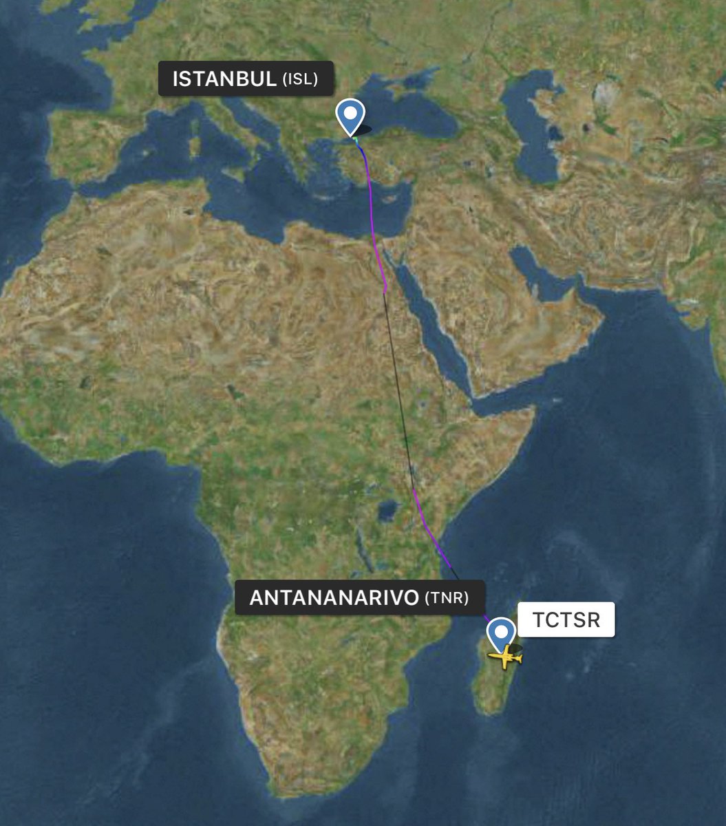 YorukIsik's tweet photo. Bombardier Global Express owned by Turkish MNG jet #TCTSR flew from Istanbul Atatürk to Antananarivo Ivato. Landed 13:00GMT https://t.co/FB3dKF4igA