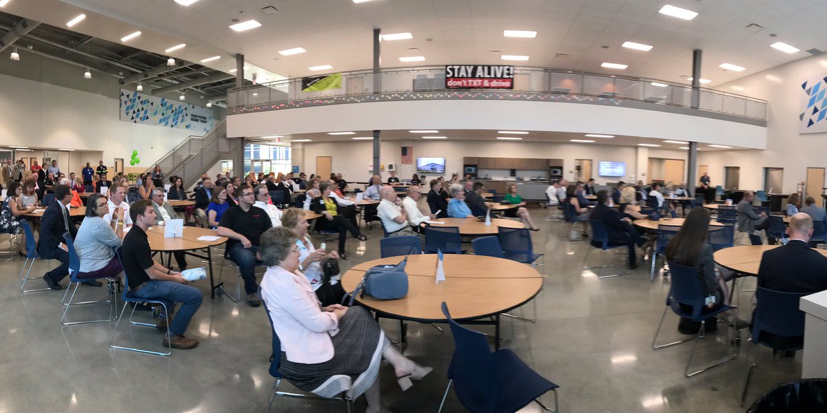 SenJonHusted's tweet photo. “The communities who get this right will prosper, and the communities who don’t will fall behind. You are clearly doing it right,” - Lt. Governor @JonHusted speaking about vocational training and career tech at the grand opening of the new Delaware-Area Career Center. https://t.co/yzhXuEHaKi