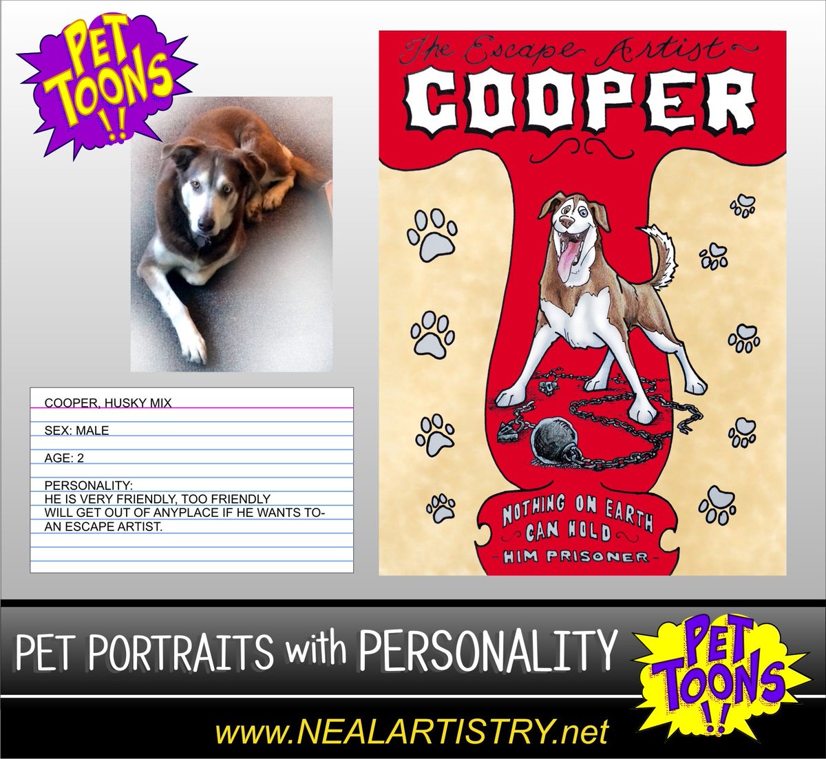 ArtistryTravis's tweet photo. 🐾PET PORTRAITS WITH PERSONALITY🐾 I would love to draw your fur baby! Order your personalized PET TOONS! portrait today  https://t.co/xXZVUIqiO5 #CatsOfTwitter #pets #doglovers https://t.co/QqdnqVKAxF