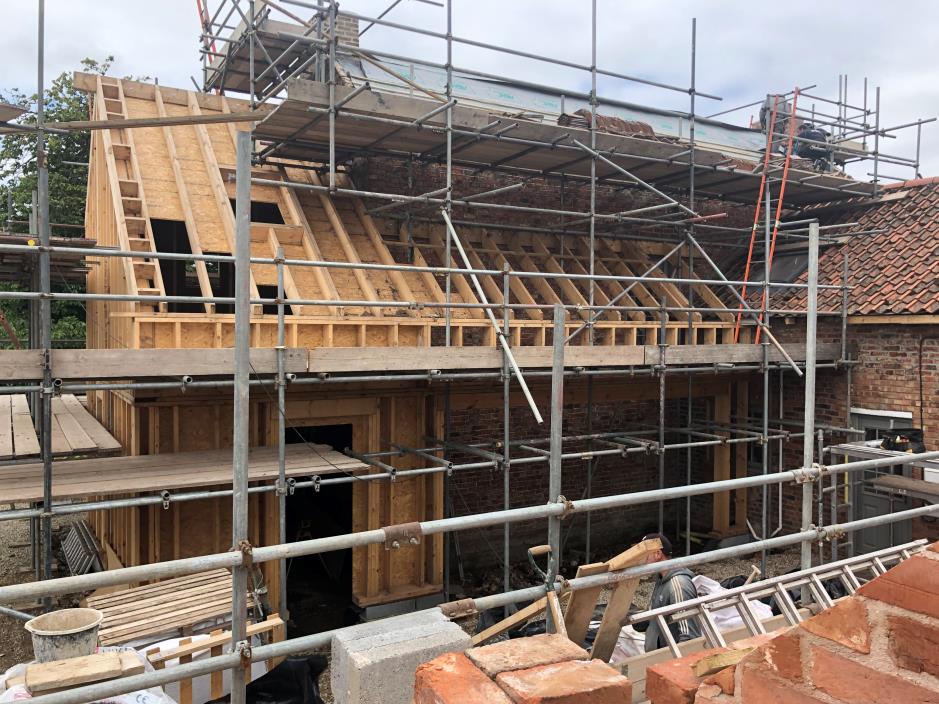 Vinehouseconst's tweet photo. Making good progress on the barn conversion and extension works at Laytham. https://t.co/f3zhTLVT88
