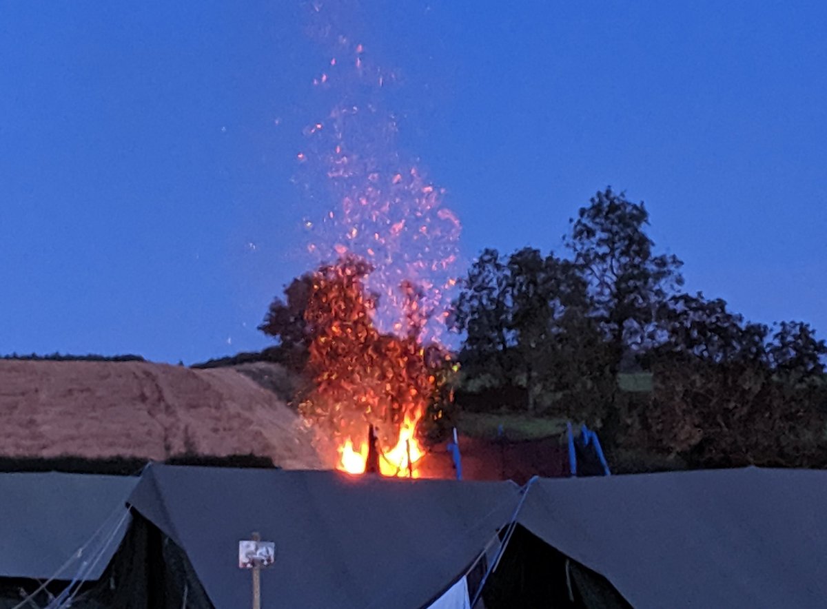 CampActivate's tweet photo. Due to the forecast tomorrow being poor - we're having our bonfire tonight!
#NoItsNotATentOnFire
#NotBurningATrampolineEither
Goodnight from #Activate2019 https://t.co/irkako82CK