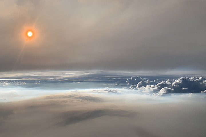 NASA's tweet photo. Thanks to a joint effort with @NOAA, our scientists are studying the composition &amp; chemistry of atmospheric smoke to better understand its impact on air quality and climate. 🍃 🌤️ Find out what we’ve learned from flying through ‘fire clouds’ such as these: https://t.co/Nem1uYmVbw https://t.co/C7VUdJBjyv
