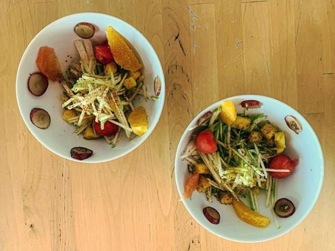FoodsWithJudes's tweet photo. "Fruta Fresca" made with #fruit including #watermelon, #grapes, #oranges and #jicama at Oteo Restaurant in UT. What a rainbow of #nutrients! #rdchat #LeanBodySmartLife #eattherainbow https://t.co/icOBCjgOvA