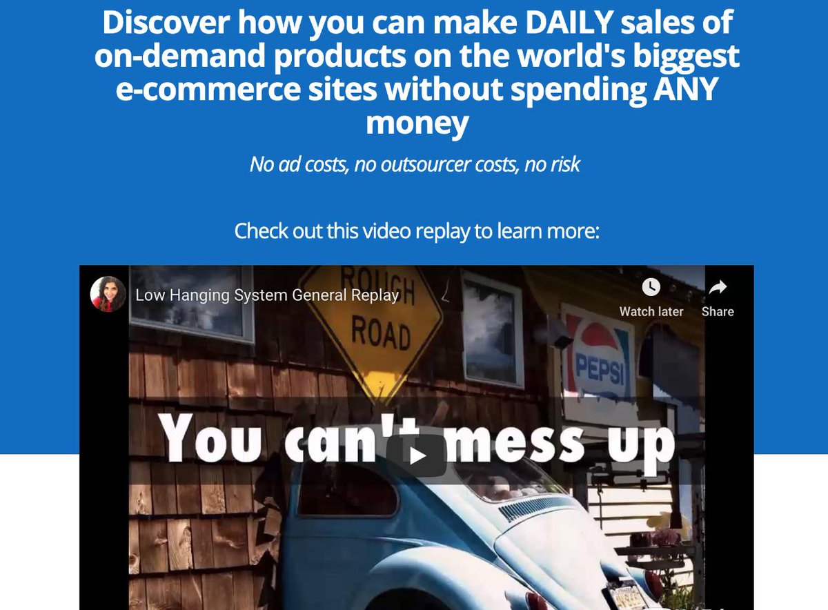 acupfulofhappy's tweet photo. I currently use this system--I am not wildly successful, but I know some people that are 🤑 And it's fun!
Low Hanging System Special Replay Page — #prosperity #successmethods #makemoney #earnfromhome #printondemand #ecommerce #business #homebusiness #creative #afflink https://t.co/DI9r3az0L7